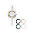 Jacques du Manoir Jacques Du Manoir JWL05403 Aurora Horloge Staal Bi-Color  met witte wijzerplaat maat 26 mm met 4 verschillende ringen