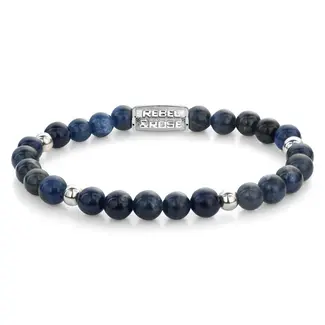 Rebel & Rose Rebel & Rose Armband RR-60138-S-L Midnight Blue Silver 6mm Maat L