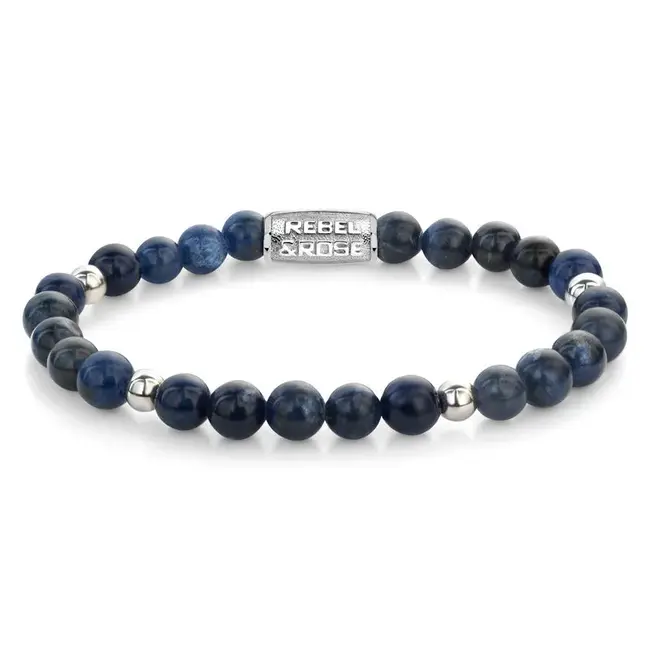 Rebel & Rose Rebel & Rose Armband RR-60138-S-L Midnight Blue Silver 6mm Maat L