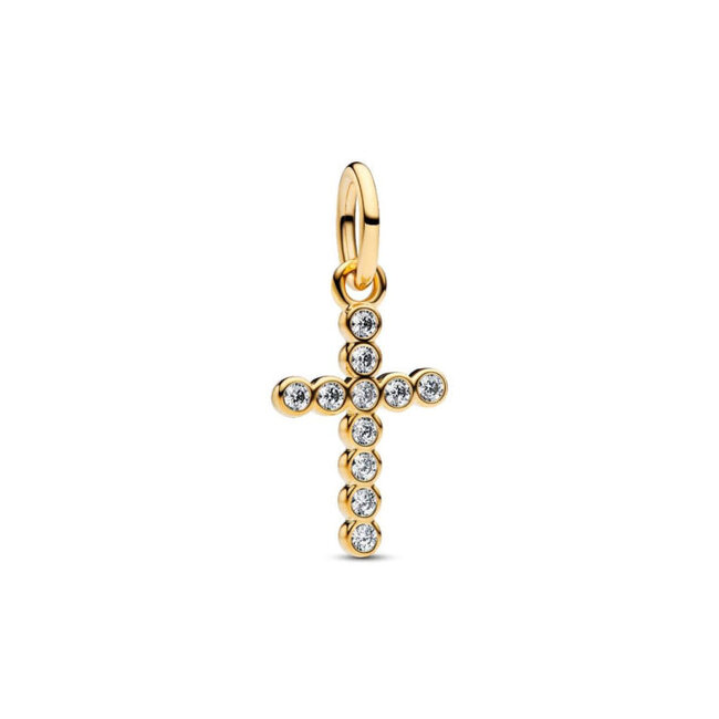 Pandora Pandora Bedel 764063C01 Zilver met Geelgouden Plating Kruis met Zirkonia