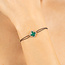 Morganne Bello Morganne Bello Armband 30X04YB285D 14k Geelgoud met Mini Groen Agaath 1.144crt en Diamanten 0.096crt met Grijs Koord