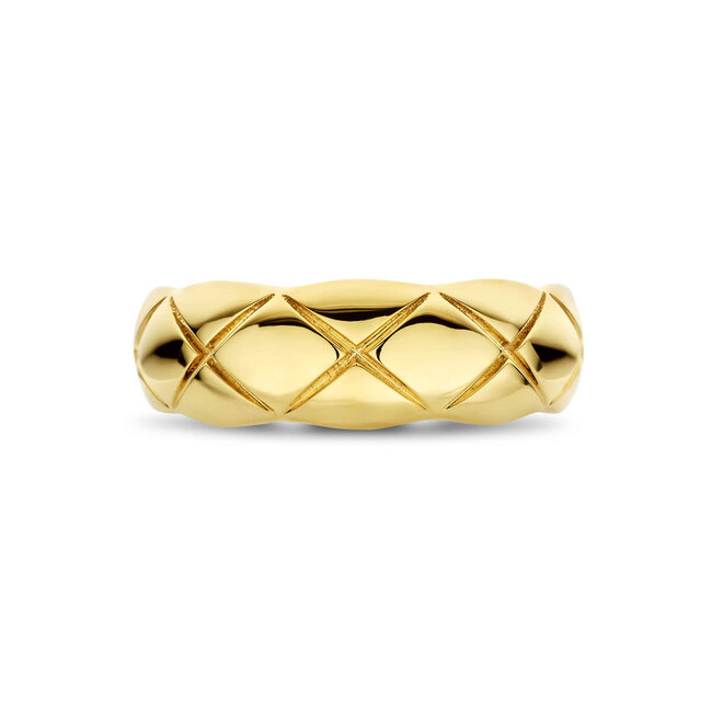 Blinckers Jewellery Huiscollectie THOB Ring 40.35135 14k Geelgoud met Motief 7mm Maat 54