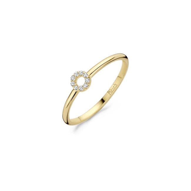Blush Blush Ring 1217YZI/54 14k Geelgoud Cirkel Gezet met Zirkonia Maat 54