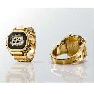Casio G-Shock G Shock Horloge Ring CRW-001G-9ER Staal met Geelgouden Plating Digitaal Special One Size Fits All