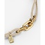 Buddha to Buddha Buddha to Buddha Armband 133BE GV M Katja Cord Beige met Zilver met Geelgouden Plating