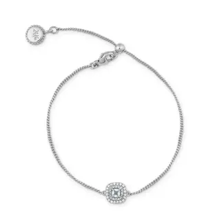 24KAE 24Kae Armband 22481S Zilver Blauw Vierkant met Zirkonia