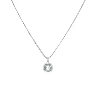 24KAE 24Kae Collier 32492S Zilver met Vierkant Blauwe Steen en Zirkonia 40-45cm