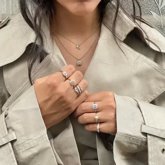 24KAE 24Kae Collier 32492S Zilver met Vierkant Blauwe Steen en Zirkonia 40-45cm