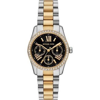 Michael Kors Michael Kors Horloge  MK4925 Lexington Staal Goud en Zilver met Zwarte Wijzerplaat 33mm