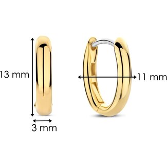 Ti Sento Milano Ti Sento Oorbellen 7759SY Zilver met Geelgouden Plating Ovaal