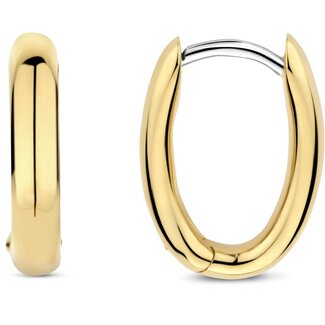 Ti Sento Milano Ti Sento Oorbellen 7759SY Zilver met Geelgouden Plating Ovaal