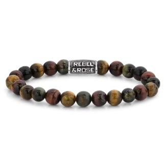 Rebel & Rose Rebel & Rose Armband RR80095-V-L Who's afraid of the Tiger Vintage 8mm Maat L