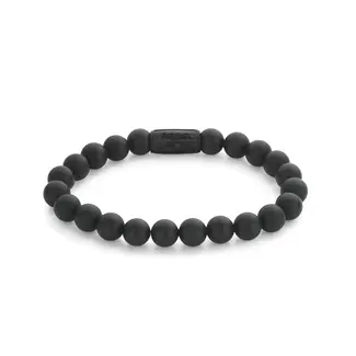 Rebel & Rose Rebel & Rose Armband RR-80082-B-L Mad Panther - All-Black - 8mm Maat L