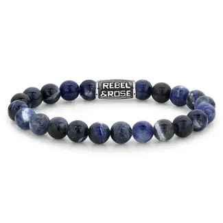 Rebel & Rose Rebel & Rose Armband RR-80096-V-L Midnight Blue Vintage 8mm Maat L