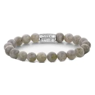 Rebel & Rose Rebel & Rose Armband RR-80122-S-M Labradorite Shield 8mm Maat M