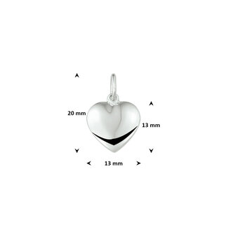 Blinckers Jewellery Huiscollectie BJ Hanger 13.29844 Zilver Hartje 20x13mm