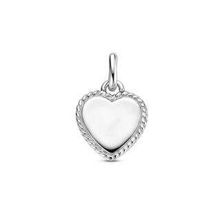 Blinckers Jewellery Huiscollectie BJ Hanger 13.38826 Zilver Hart met Gedraaide Rand 19.5x14.5mm
