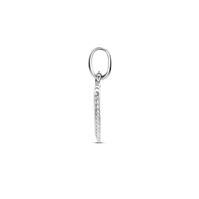 Blinckers Jewellery Huiscollectie BJ Hanger 13.38826 Zilver Hart met Gedraaide Rand 19.5x14.5mm