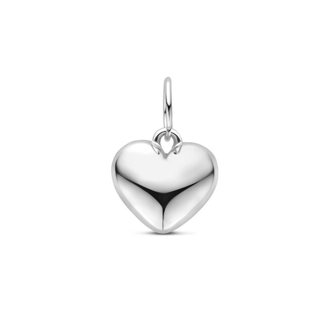 Blinckers Jewellery Huiscollectie BJ Hanger 13.39905 Zilver Bol Hartje 13.5x8.5x7.5mm
