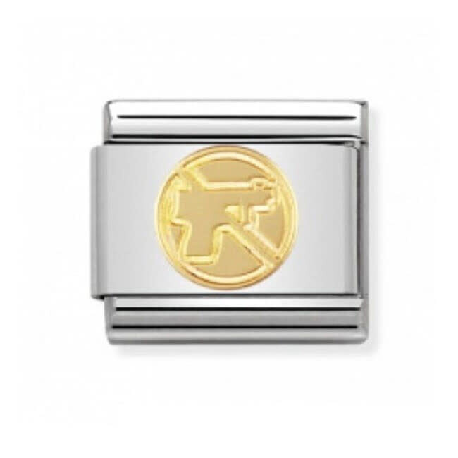 Nomination Nomination Schakel 030148-05 Composable Classic Staal met 18k Geelgoud Peace No War