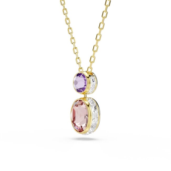 Swarovski Swarovski Collier 5741586 Chroma Goudkleurig met Paars/Roze Druppel 38-45cm
