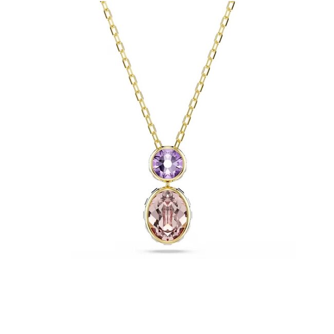 Swarovski Swarovski Collier 5741586 Chroma Goudkleurig met Paars/Roze Druppel 38-45cm