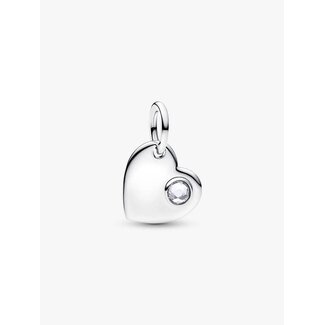 Pandora Pandora Bedel 794295C04 Zilver Hart met Clear Zirkonia Geboortemaand April