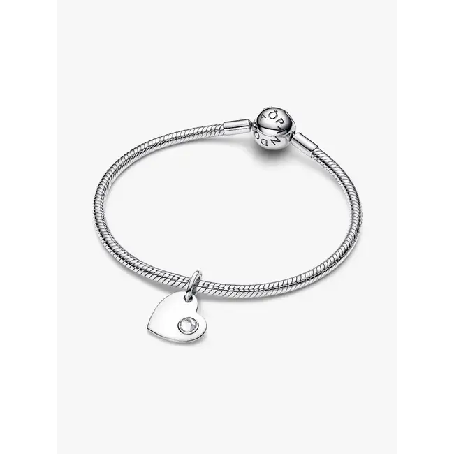 Pandora Pandora Bedel 794295C04 Zilver Hart met Clear Zirkonia Geboortemaand April