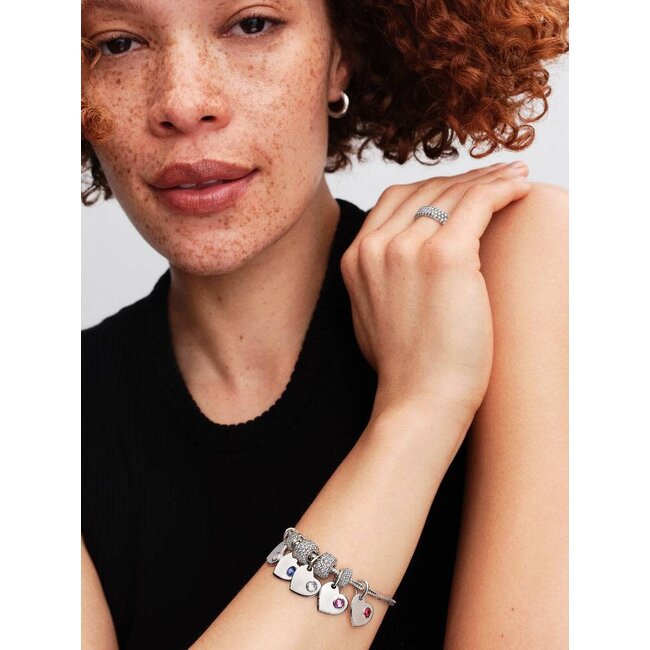 Pandora Pandora Bedel 794295C04 Zilver Hart met Clear Zirkonia Geboortemaand April