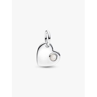 Pandora Pandora Bedel 794295C06 Zilver Hart Mother of Pearl Geboortemaand Juni