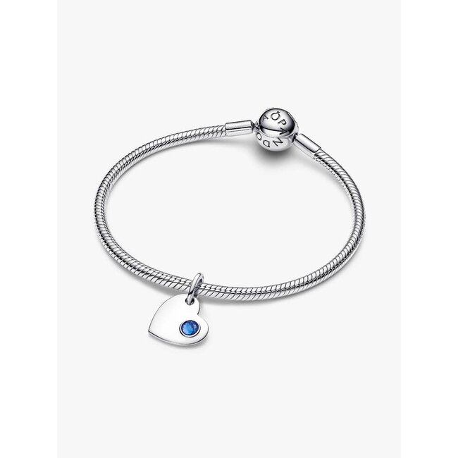 Pandora Pandora Bedel 794295C09 Zilver Hart met Blauwe Zirkonia Sterrenbeeld September