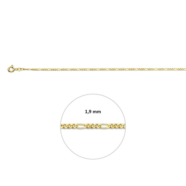 Blinckers Jewellery Huiscollectie BJ Collier 80.00392 45cm 9k Geelgoud Figaro 45cm