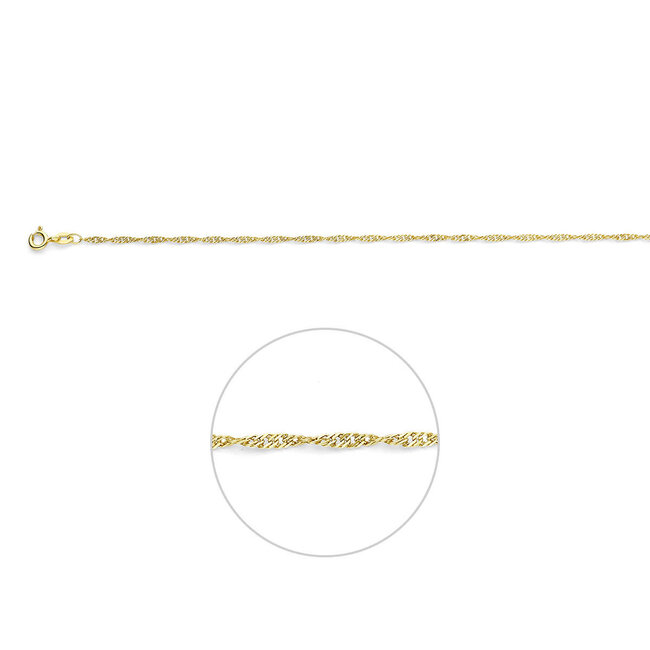 Blinckers Jewellery Huiscollectie BJ Collier 80.00393 45cm 9k Geelgoud Gedraait 45cm