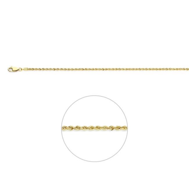 Blinckers Jewellery Huiscollectie BJ Collier 80.00394 45cm 9k Geelgoud Rope 45cm