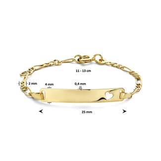 Blinckers Jewellery Huiscollectie BJ Armband 80.00344 9k Geelgoud Plaatarmband Figaro 13cm