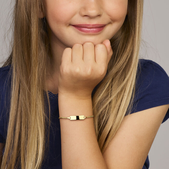 Blinckers Jewellery Huiscollectie BJ Armband 80.00340 9k Geelgoud Plaatarmband Gourmette 13cm