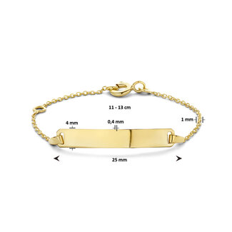 Blinckers Jewellery Huiscollectie BJ Armband 80.00342 9k Geelgoud Plaatarmband Anker 13cm