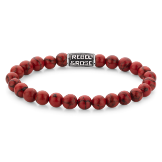 Rebel & Rose Rebel & Rose Armband RR-80099-V-M Red Delight Vintage 8mm Maat M