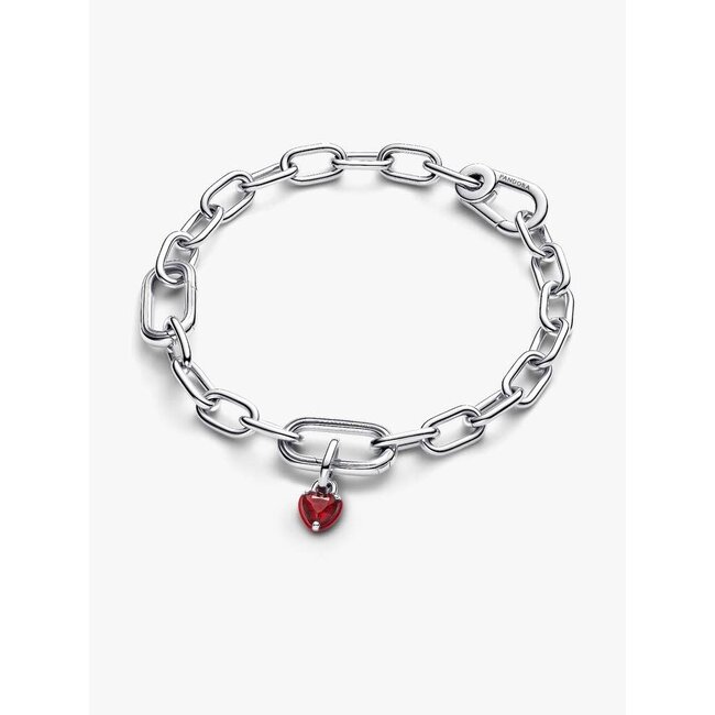 Pandora Pandora Bedel 793042C05 Zilver Hart met Rood Salsa Kristal