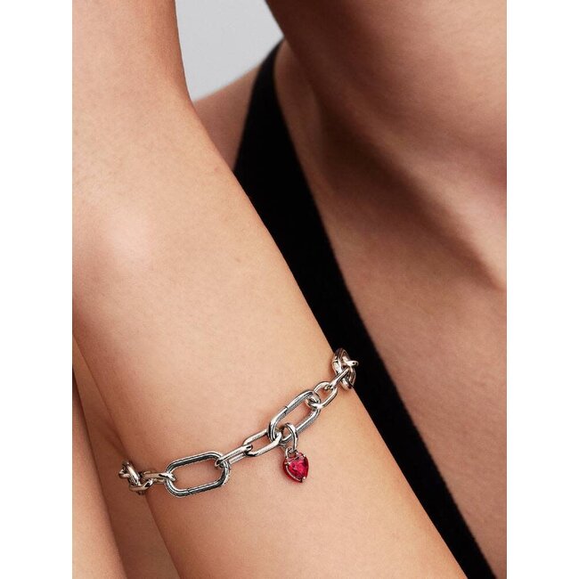 Pandora Pandora Bedel 793042C05 Zilver Hart met Rood Salsa Kristal