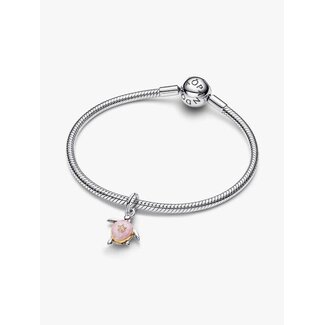 Pandora Pandora Bedel 764432C01 Zilver met 14k Geelgouden Plating Zeeschildpad met 0.007ct LabGrown Diamant