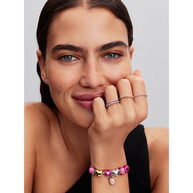 Pandora Pandora Bedel 764432C01 Zilver met 14k Geelgouden Plating Zeeschildpad met 0.007ct LabGrown Diamant