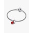 Pandora Pandora Bedel 794429C01 Zilver Hart met Rood Salsa Kristal en Klein Hart