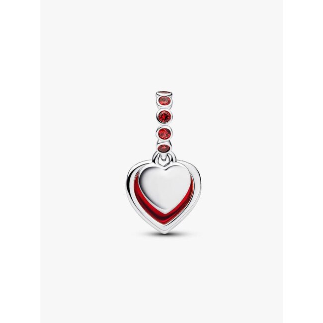 Pandora Pandora Bedel 794429C01 Zilver Hart met Rood Salsa Kristal en Klein Hart