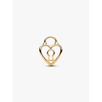 Pandora Pandora Bedel 764358C00 Zilver 14k Geelgouden Plating Opengewerkt Hart Hangslot