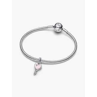 Pandora Pandora Bedel 794427C01 Zilver Opalescent Hartsleutel