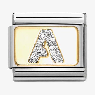 Nomination Nomination Schakel 030291-01 Composable Classic met 18k Geelgouden Glitter Letter A