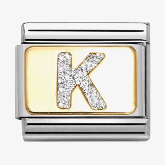 Nomination Nomination Schakel 030291-11 Composable Classic met 18k Geelgouden Glitter Letter K