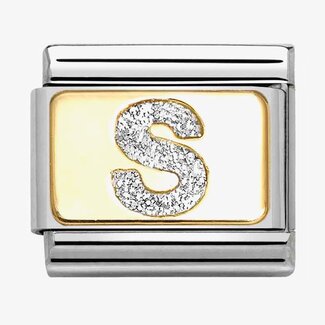 Nomination Nomination Schakel 030291-19 Composable Classic met 18k Geelgouden Glitter Letter S