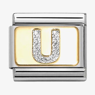 Nomination Nomination Schakel 030291-21 Composable Classic met 18k Geelgouden Glitter Letter U